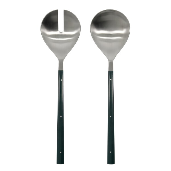 House Doctor Salátový příbor Lata Dark Green, zelená barva, kov