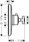 AXOR - Montreux Highflow termostatická baterie pod omítku, chrom 16815000