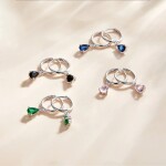 Stříbrné náušnice Swarovski Elements Dióna, stříbro 925/1000, Modrá