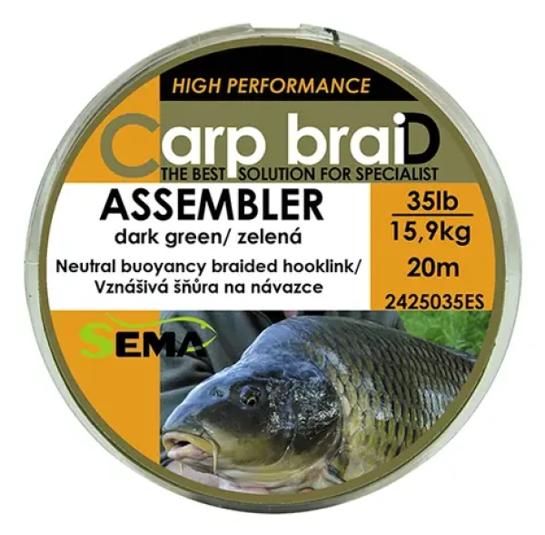 SEMA Pletená šňůra Assembler / 20 m / 25 lbs / 11,4 kg
