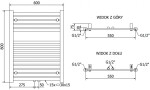 MEXEN/S - Hades radiátor + topná tyč 800 x 600 mm, 600 W, černá W104-0800-600-2600-70