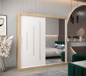 Šatní skříň Abi Y2 Barva korpusu: Dub Sonoma, Rozměry: 200 cm, Dveře: Bílá