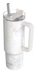 Nerezový termohrnek s brčkem Vibe Marble 880ml