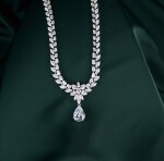 Luxusní souprava šperků Swarovski Elements Desireé, Bílá/čirá 43 cm