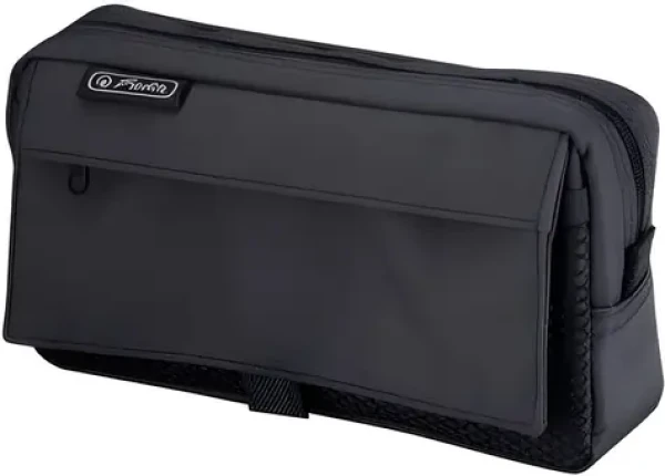 HERLITZ Penál se 2 vnějšími kapsami černý / Penál / polyester / zip / 21 x 11 x 5,5 cm (11415999)