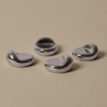 Ferm Living Podložky pod květináč Nube Silver – set 4 ks, stříbrná barva, keramika