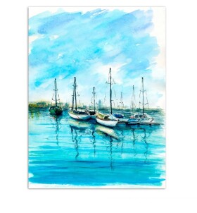 Antistresové omalovánky TSvetnoy TSvetnoy, LG045e, Diamond painting - diamantové malování, 40 x 50 cm, Mořská marina