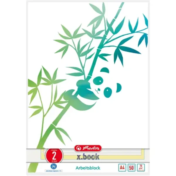 Herlitz Školní sešit 444 / Linkovaný 02 / 50 listů / Panda (50039906)