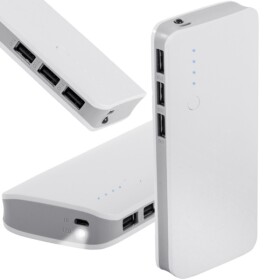 Verk Powerbanka 10 000mAh 3X USB bílá