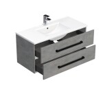 Koupelnová skříňka s černou úchytkou a umyvadlem SAT Cube Way 100x53x46 cm beton mat CUBE46C1002BEMOD CUBE46C1002BEMOD