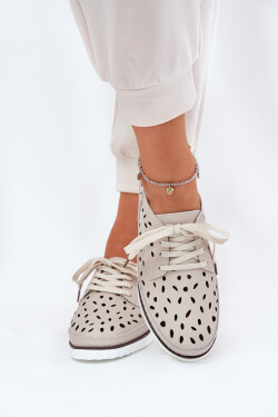 Dámské Kožené Polobotky S.Barski LR51-610 Béžové 36