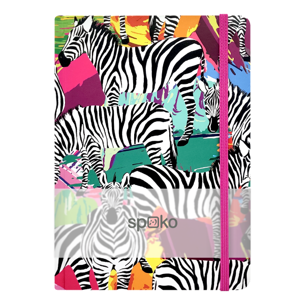 Zápisník linkovaný A5 Spoko, 75g, 96 str.- Jungle II (zebra)