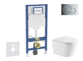 GEBERIT - Duofix Set předstěnové instalace, klozetu Nefia a sedátka softclose, tlačítko Sigma01, lesklý chrom SANI11CA1161