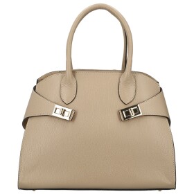 Módní dámská kožená kabelka do ruky Arietta, béžová