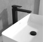 VILLEROY & BOCH - Architectura Square Umyvadlová baterie s výpustí Push-Open, AquaSmart, matná černá TVW125002000K5