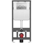 CERANO - Kompletní WC set Basic/Cesso - černá matná - WC tlačítko Dualo/Stříbrná - závěsné - předstěnová instalace - 49x36 CER-8050BD86343