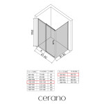 CERANO - Sprchový kout Orlano L/P - 5 mm - černá matná, transparentní sklo - 110x70x195 - posuvný CER-DY505B-90161