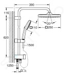 GROHE - Vitalio Comfort Sprchový set bez baterie, 25x25 cm, 2 proudy, chrom 26698001