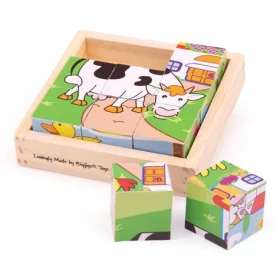 Bigjigs Toys Obrázkové kostky kubusy Zvířátka
