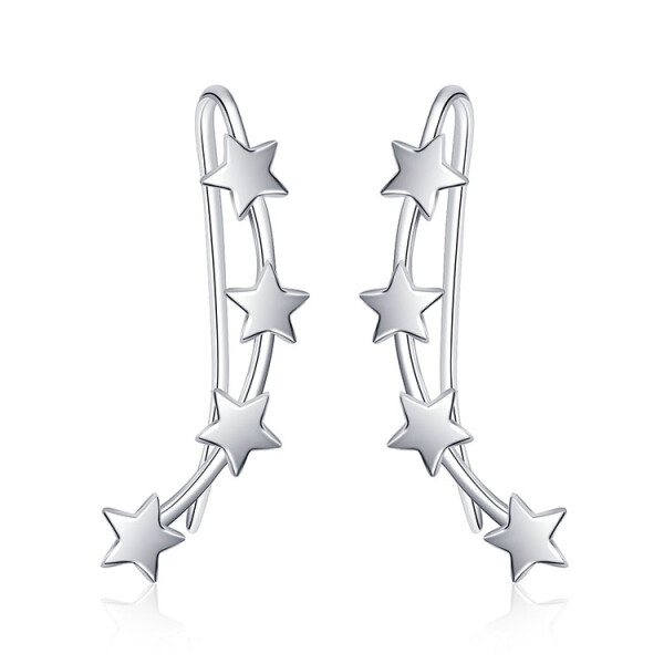 LUNICA Stříbrné náušnice HVĚZDY 0661