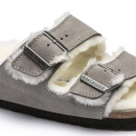 Birkenstock women's/men's insulated flip-flops Arizona Shearling Stone Coin semiš s ovčí vlnou regular wide (1017402) dámské 43