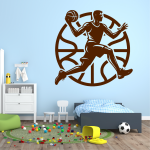 Samolepka Basketbalista v akci Barva: žlutá, Velikost: 80 x 78 cm
