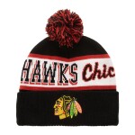 Mitchell & Ness Pánská zimní čepice Chicago Blackhawks NHL Block Sweep Pom Knit