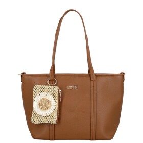 Trendy dámská koženková kabelka na rameno Felicia, hnědá