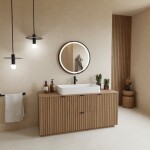 Zrcadlo se senzorem SAT 70x70 cm černá SATZKULED70CE SATZKULED70CE