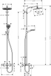 HANSGROHE - Crometta Termostatická vanová baterie Showerpipe S 240, chrom 27320000