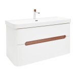 Koupelnová skříňka s umyvadlem a baterií SAT Fusion 97,5x53x45 cm bílá matná mat SATFUSION2100WUBA SATFUSION2100WUBA