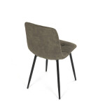 Židle jídelní, zelená látka cowboy, nohy černý kov