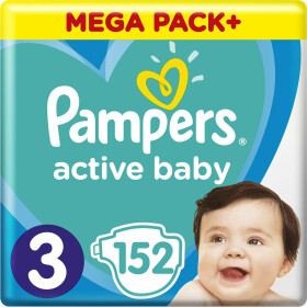 Pampers active baby 3 midi 6-10kg, 152ks