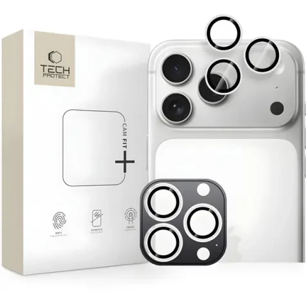 Tech-Protect Camring Fit+ stříbrná / Ochranný kryt fotoaparátu / Apple iPhone 14-17 Pro/Pro Max