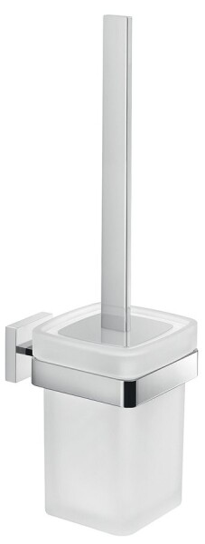 Gedy - ELBA WC štětka závěsná, mléčné sklo, chrom A033313