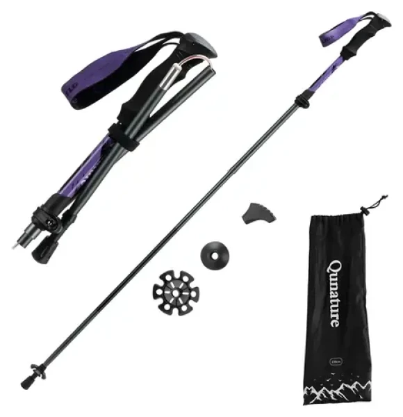 Qunature Trekingová hůl Nordic Walking fialová / Trekingové hole / hliník / 110-130 cm / 1 ks