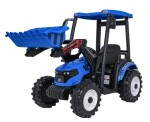 Mamido Dětský elektrický traktor MEGA D68 24V s přívěsem modrý