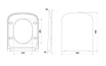 CERSANIT - Toaletní sedátko LARGA čtverec SLIM WRAP DUR SC EO ONE BUTTON antracit BOX K98-0268