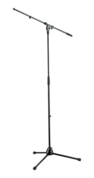 Mikrofonní stojan výsuvný s ramenem černý / Stojan na mikrofon / rameno 800 mm / výška 900-1605 mm (210/2)