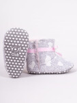 Yoclub Dívčí boty na suchý zip OBO-0186G-6500 Grey měsíců