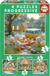 EDUCA Puzzle Králičí město 4v1