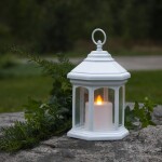 STAR TRADING LED lucerna Linta White Outdoors 26 cm, bílá barva, plast