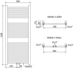 MEXEN/S - Mars radiátor + topná tyč 1200 x 500 mm, 500 W, černá W110-1200-500-6500-70