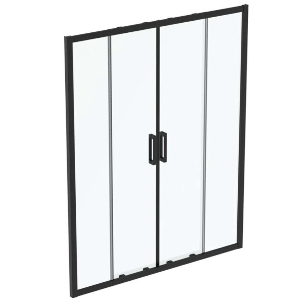 IDEAL STANDARD - Connect 2 Posuvné sprchové dveře, čtyřdílné, 160 cm, černá/čiré sklo K9282V3
