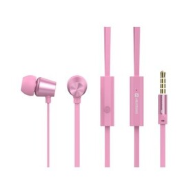 SWISSTEN Earbuds Dynamic YS-500 růžová Sluchátka mikrofonem 3.5mm Jack 1.2m (51107004)