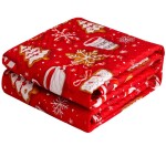 DumDekorace Vánoční přehoz, červený, s motivem vánočního pečiva Šířka: 220 cm | Délka: 240 cm