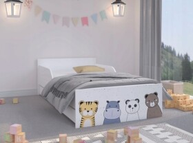 DumDekorace Kvalitní dětská postel 180 x 90 cm s pohádkovými zvířátky
