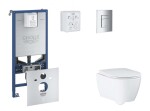 GROHE - Rapid SLX Set předstěnové instalace, klozetu, sedátka SoftClose a tlačítka Skate Cosmopolitan, chrom SANI11BB2110