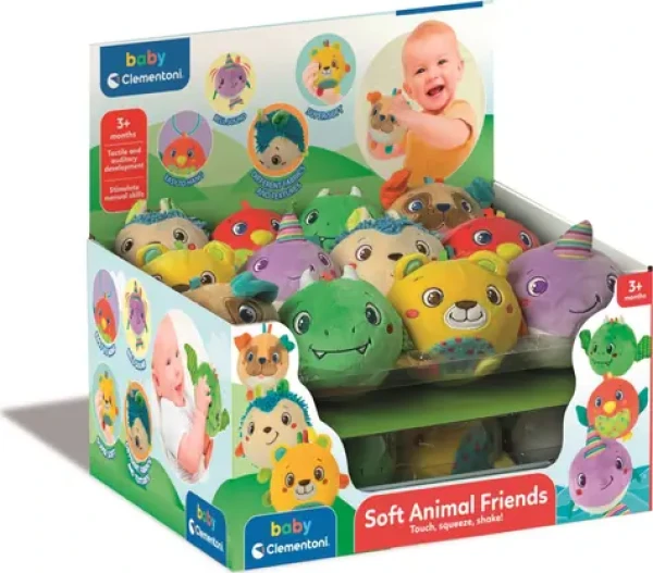 Clementoni BABY Plyšový míček Medvídek s chrastítkem