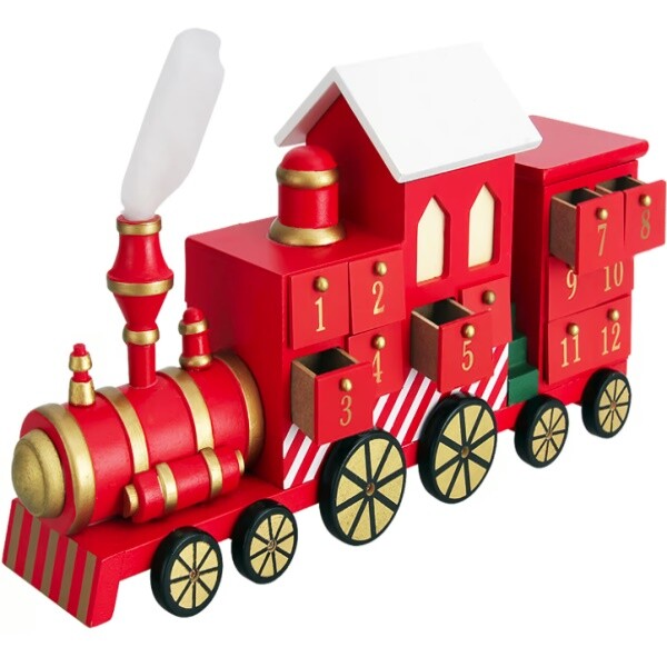 DBA Dřevěný adventní kalendář Lokomotiva
